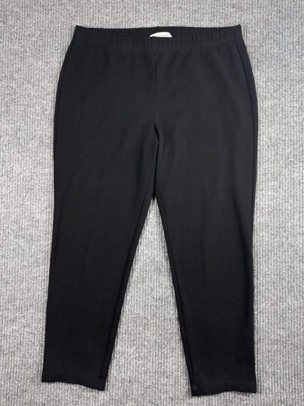 St John Collection Pants Womens Large Black Pull On Ponte Crop Knit Minimalist